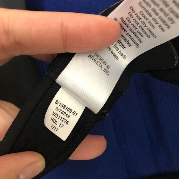 ATHLETA SCULPTEK REP SUPPORT TANK BLUE BLACK‎ SZ S - Picture 7 of 9